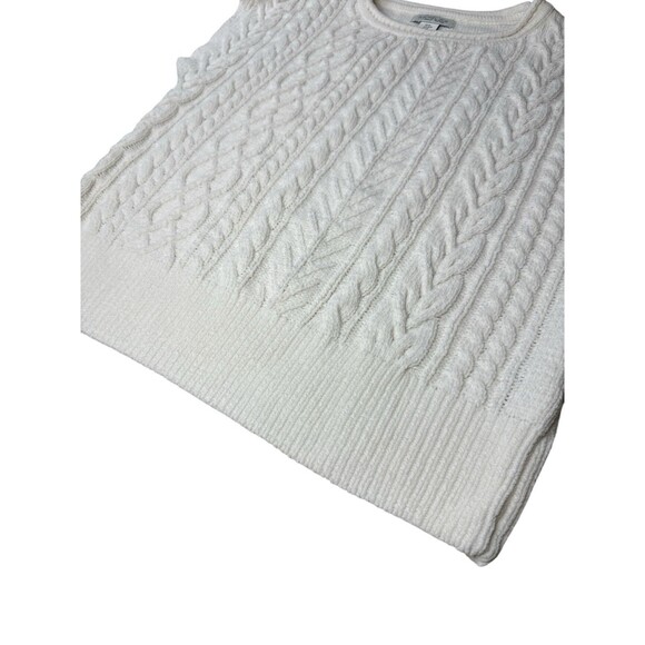 Rachel Zoe Ivory Cable Knit Sweater Vest Medium Sleeveless Chic Layering Piece - Picture 3 of 7
